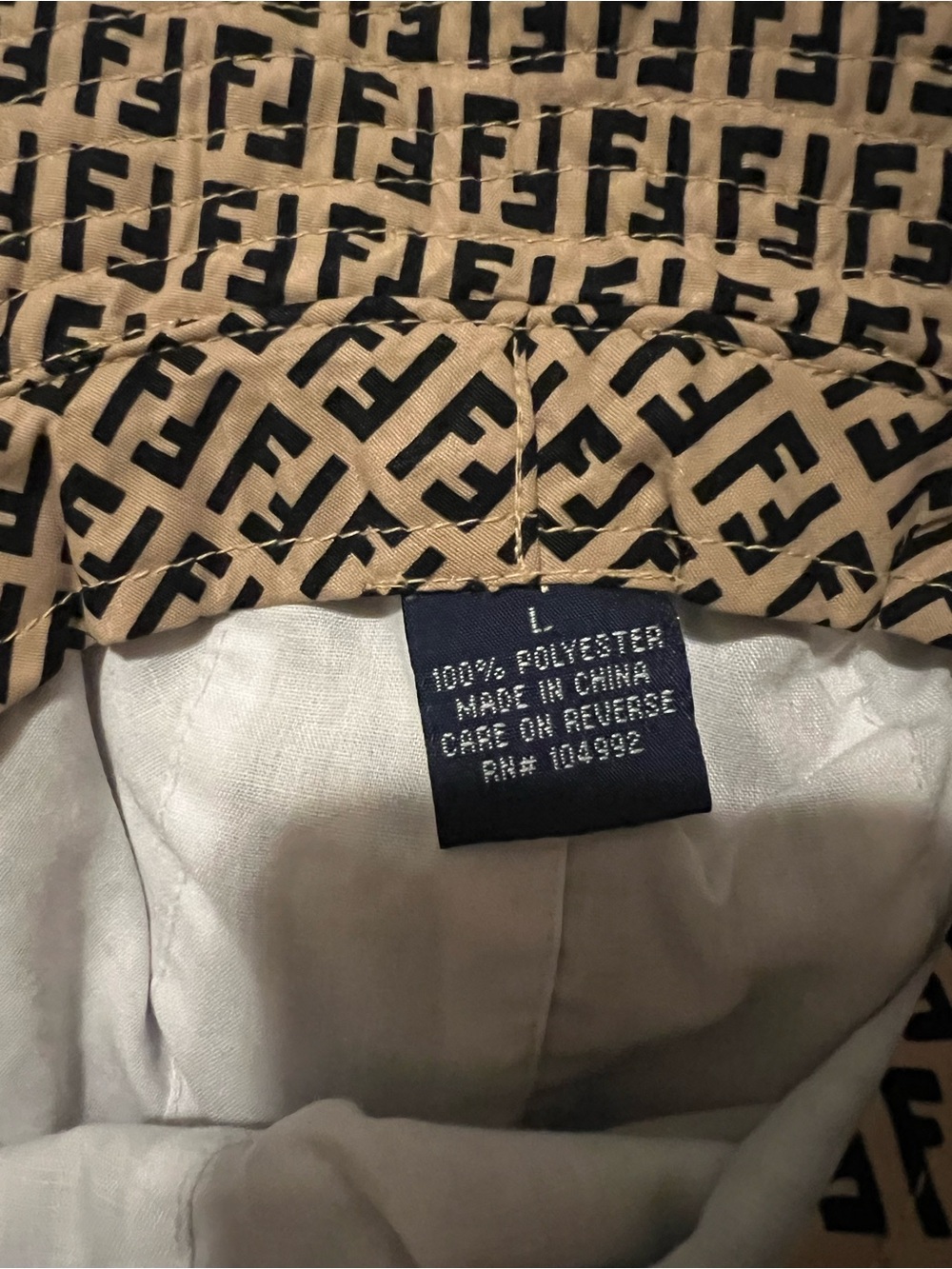Fendi Kids' Bucket Hat Trio - Black, Tan & Blue Logos - Picture 3 of 4